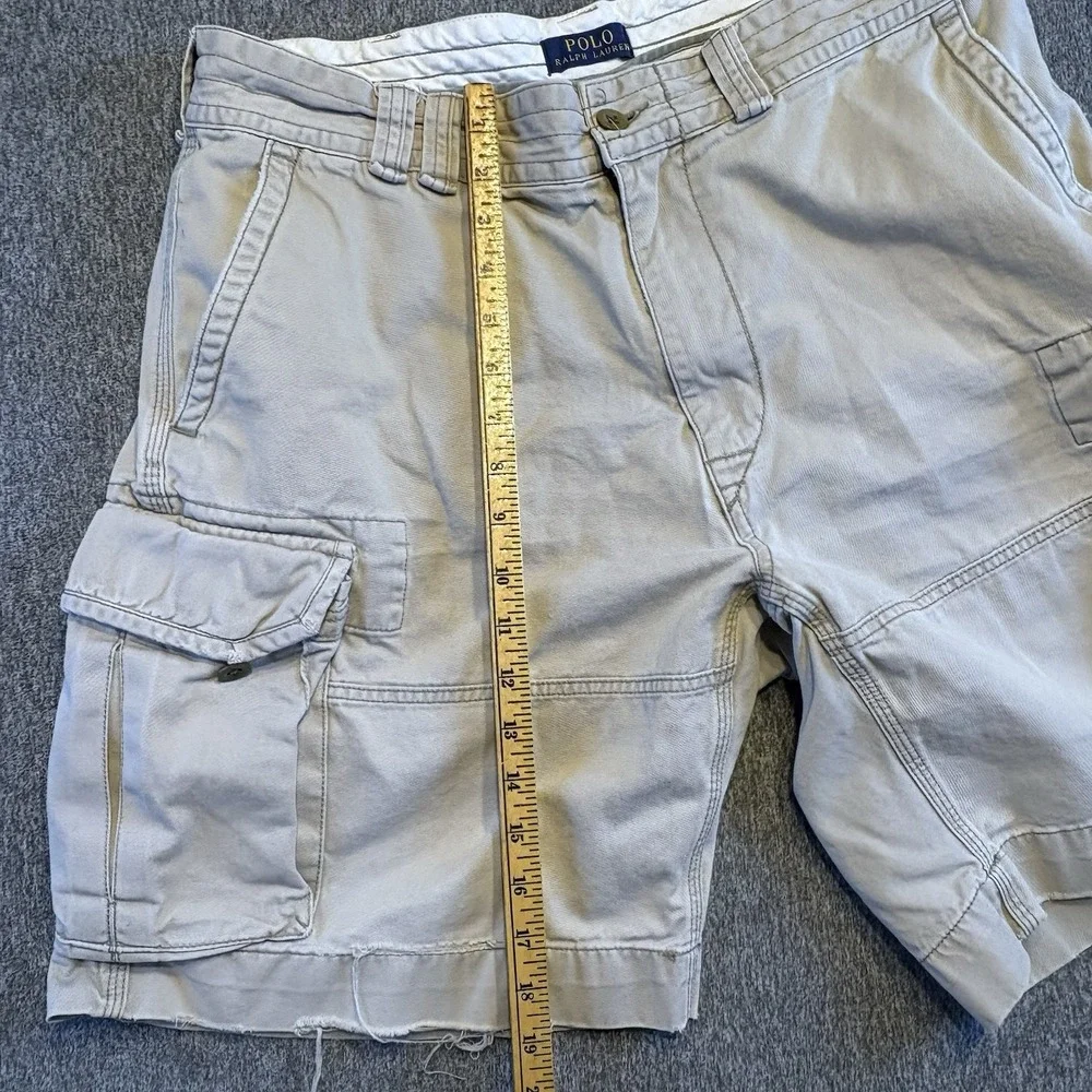 Polo Ralph Lauren Cargo Shorts Men's 36 Baggy Y2K Military Distressed Baggy